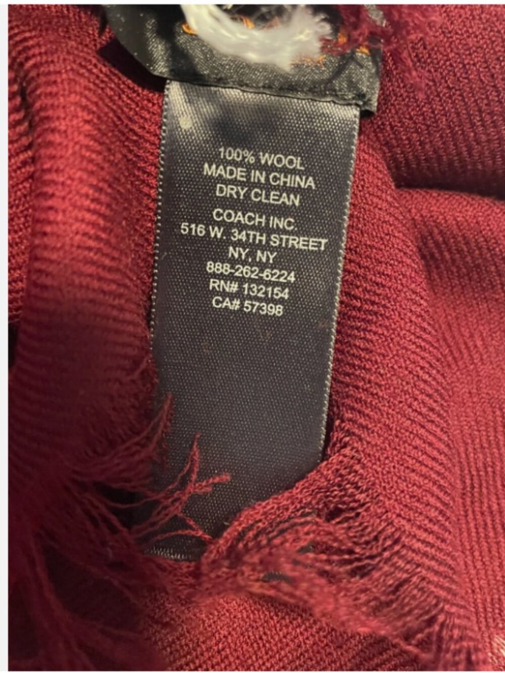 Coach Lock Up Oversized Square Wrap Scarf Womens Wool Red Multicolor F85223 - Picture 2 of 4